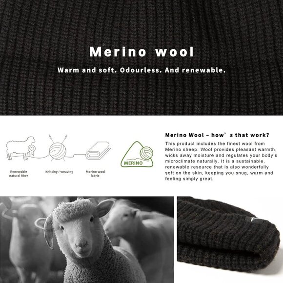 Versatile XL/XXL Merino Wool Fisherman Beanie – Lightweight Comfort for Winter - Picture 3 of 6